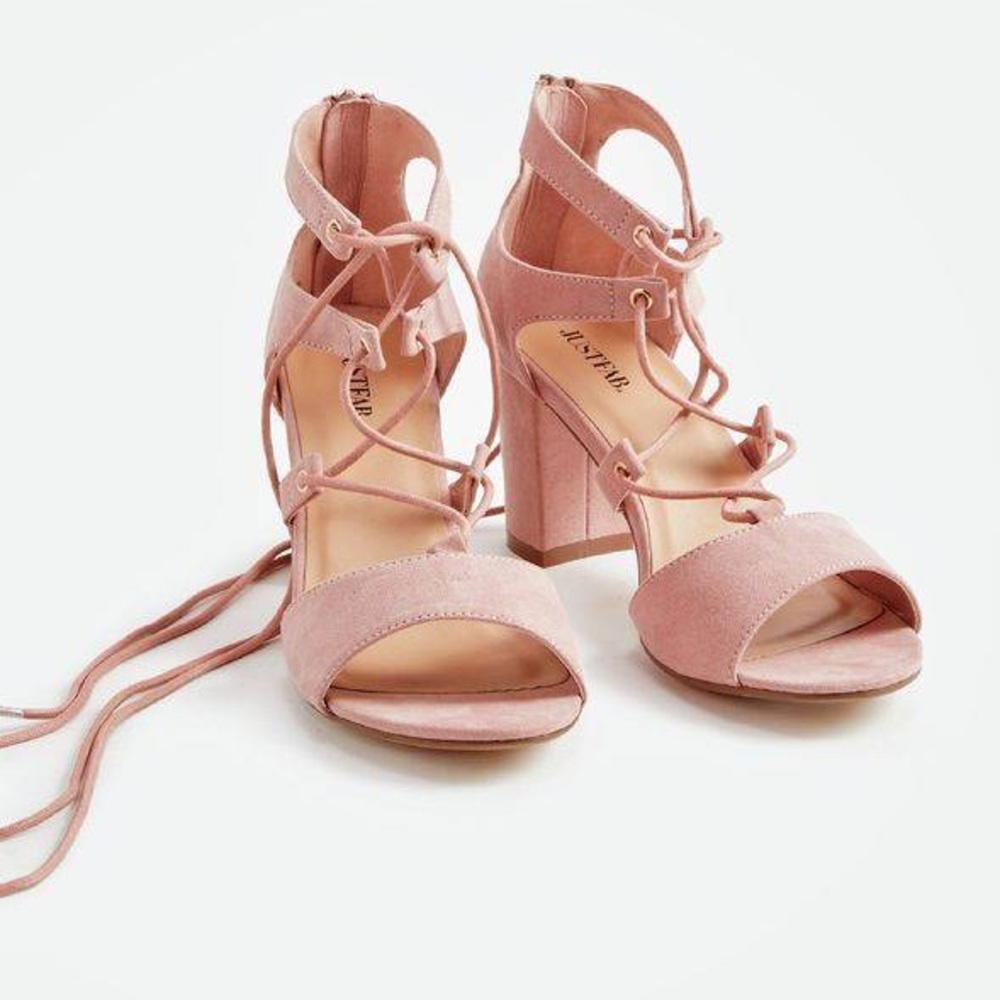 JustFab Blush Heeled Sandals